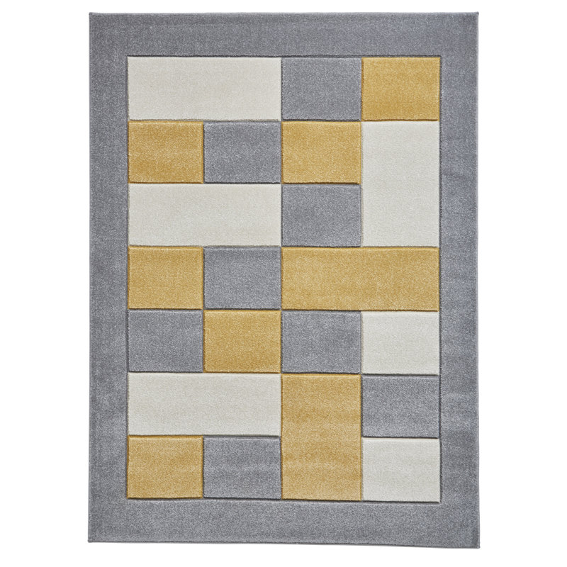 Zipcode Design Dickert Tufted Grey/Yellow Rug & Reviews Wayfair.co.uk